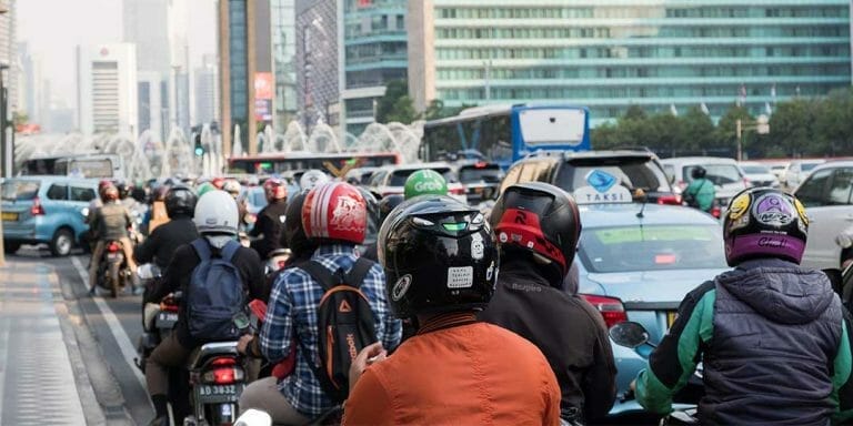 Scooter traffic in Jakarta